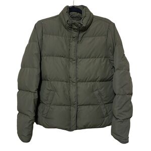 J.Crew Mercantile Full Zip Puffer Jacket Women’s M Moss Green Winter Outdoor